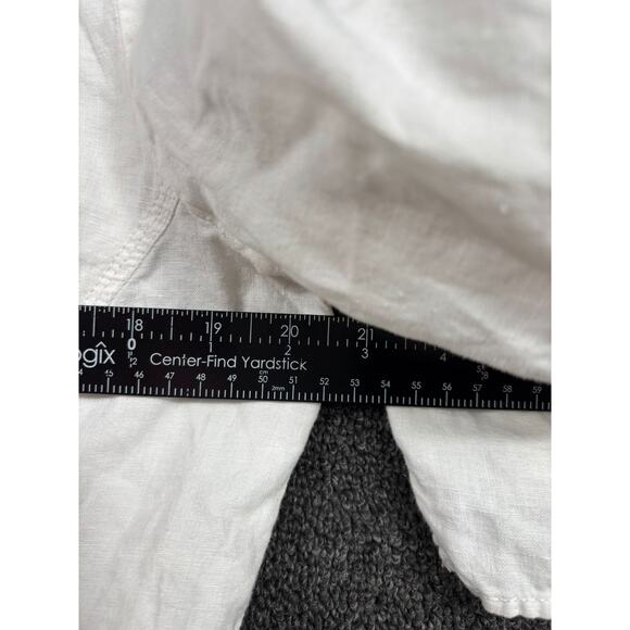 Chico's 100% Linen Blazer Jacket Womens Size 1 US 8 Ivory One Button Casual - Picture 8 of 8